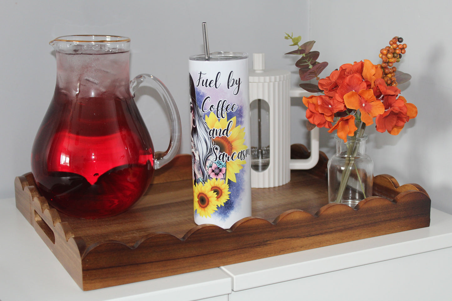 Fuel By Coffee & Sarcasm 20oz Tumbler With Lid & Straw