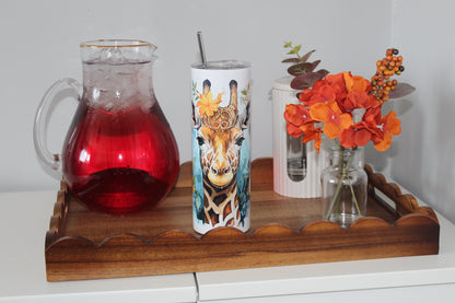 Giraffe Tumbler 20oz With Lid & Straw