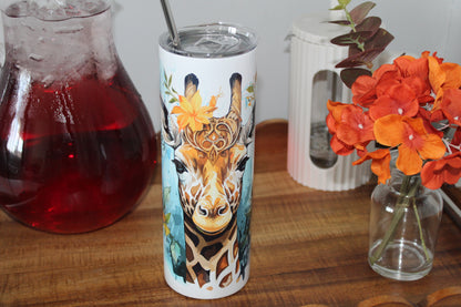 Giraffe Tumbler 20oz With Lid & Straw