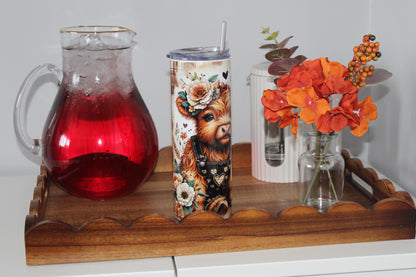 Just A Girl Who Loves Highland Cows 20oz Tumbler With Lid & Straw