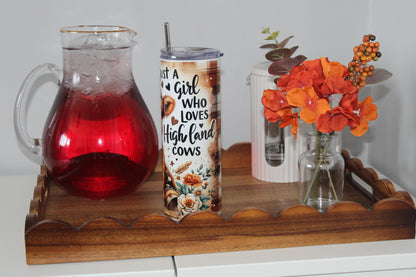 Just A Girl Who Loves Highland Cows 20oz Tumbler With Lid & Straw
