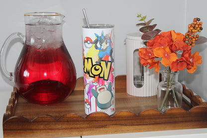 Pokemon Inspired 20oz Tumbler With Lid & Straw