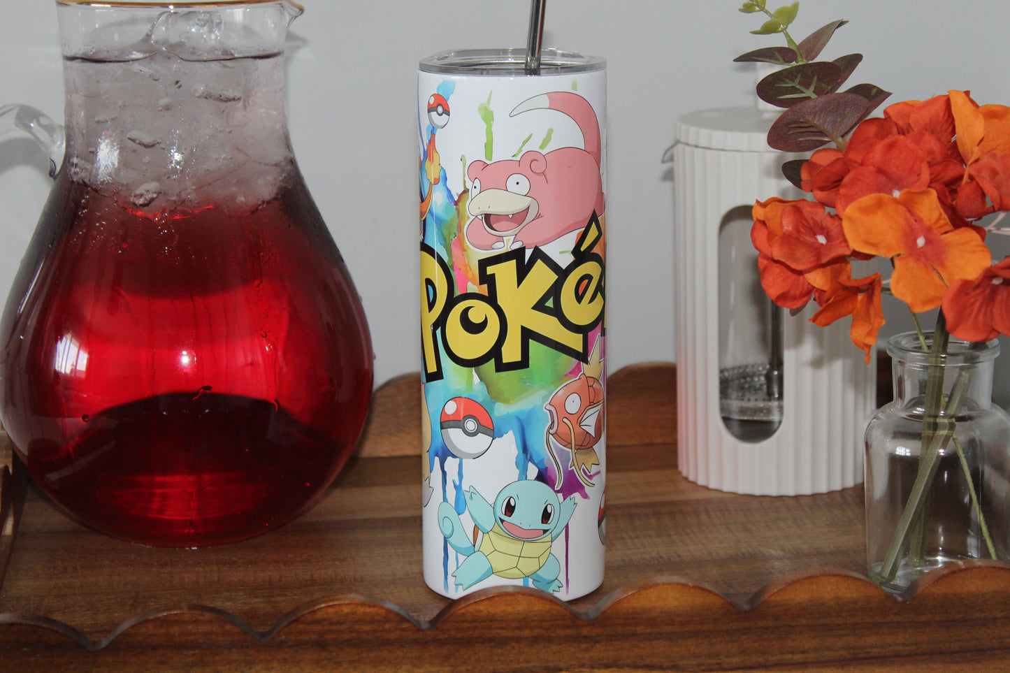 Pokemon Inspired 20oz Tumbler With Lid & Straw