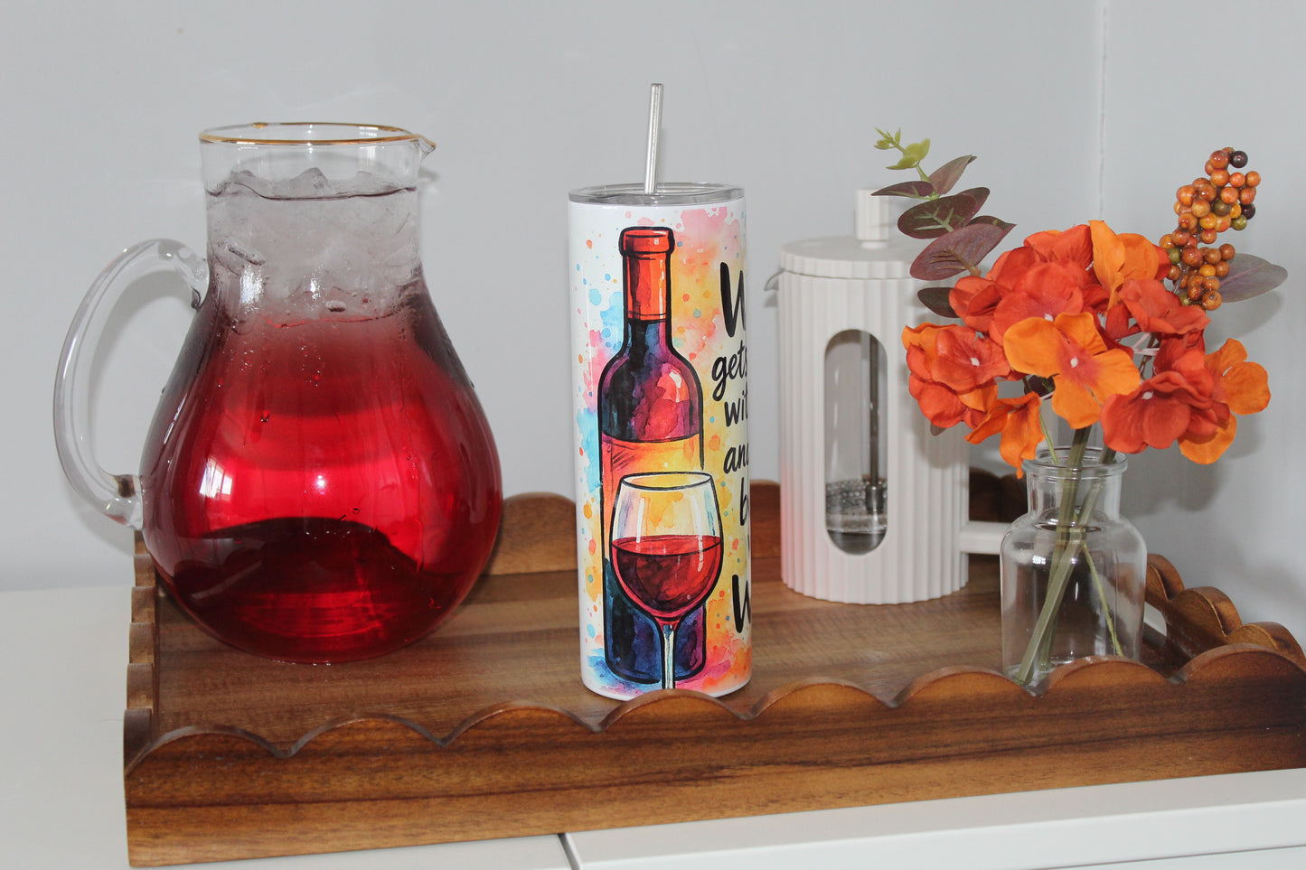 Wine Gets Better With Age I Get Better With Wine 20oz Tumbler With Lid & Straw