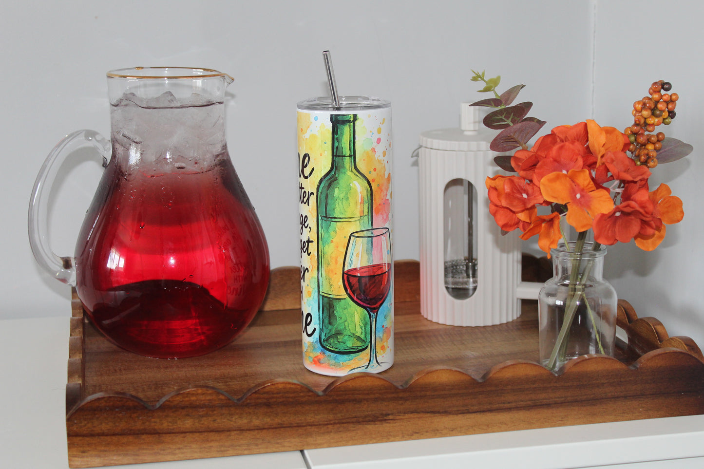 Wine Gets Better With Age I Get Better With Wine 20oz Tumbler With Lid & Straw