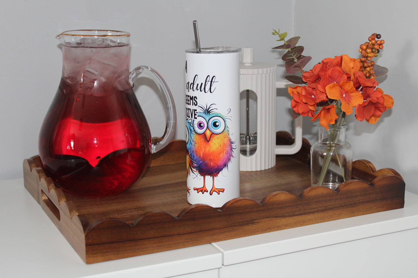 Being A Function Adult Everyday Seems A Bit Excessive 20oz Tumbler With Lid & Straw