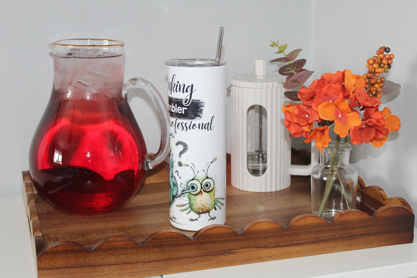 Day Drinking From A Tumbler Keeps Things Professional 20oz Tumbler With Lid & Straw