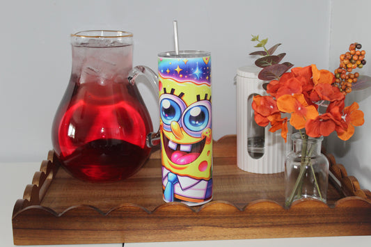 SpongeBob Inspired 20oz Tumbler With Lid & Straw