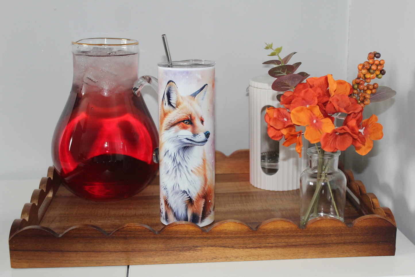 Fox 20oz Tumbler With Lid & Straw