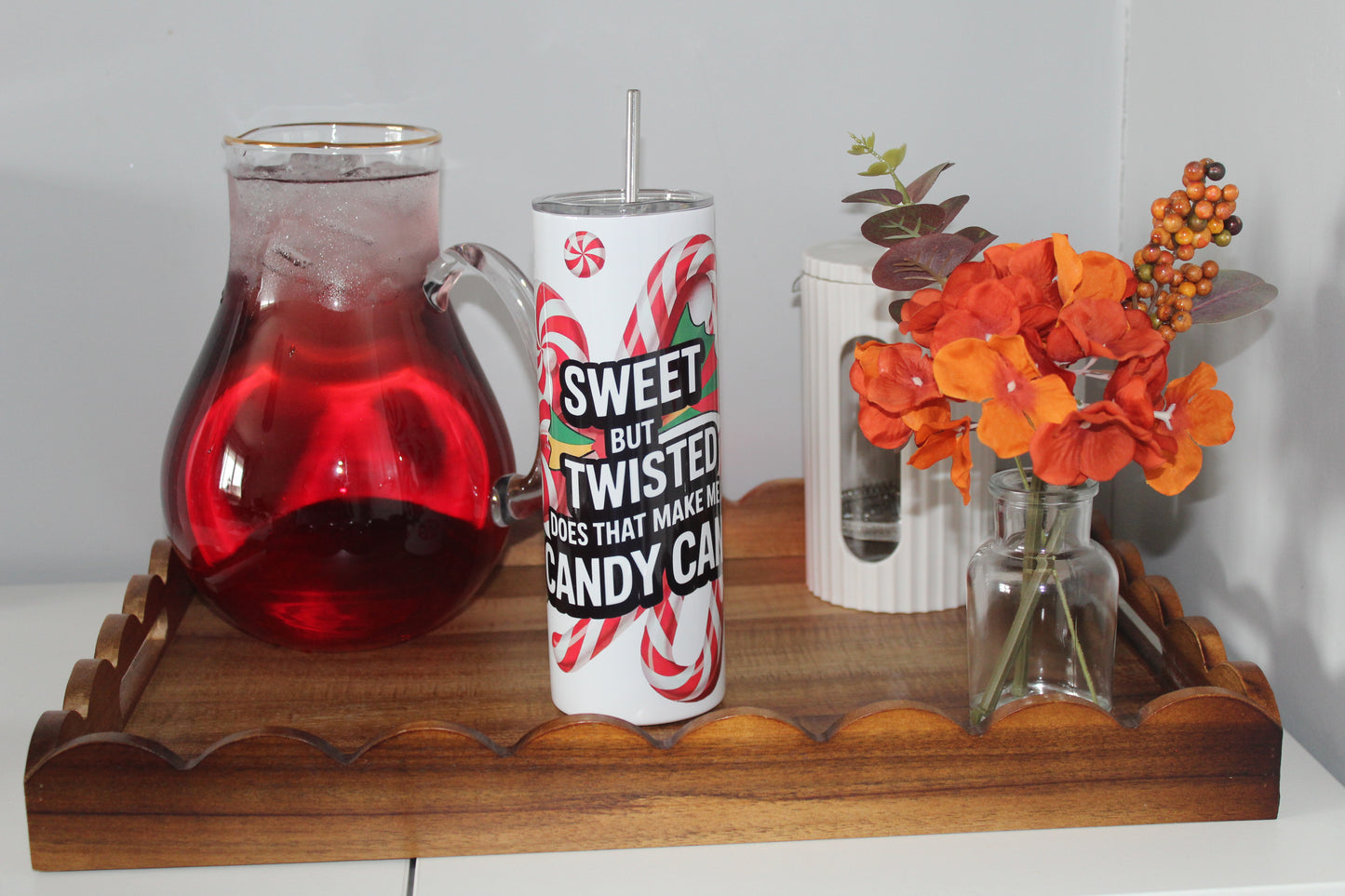 Sweet But Twisted Christmas 20oz Tumbler With Lid & Straw