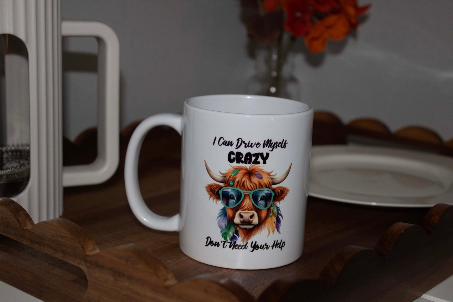 I Can Drive Myself Crazy Highland Cow 11oz Mug