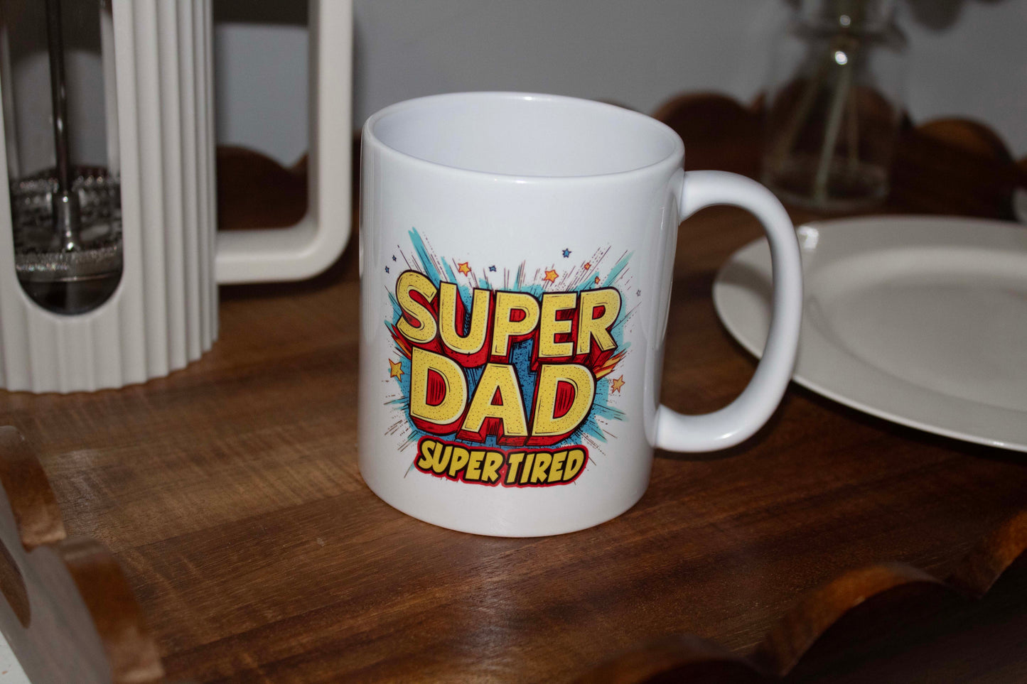 Super Dad Super Tired Cartoon 11oz Mug