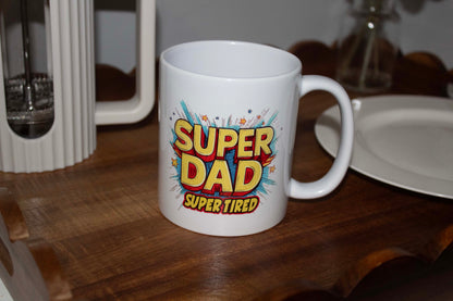 Super Dad Super Tired Cartoon 11oz Mug